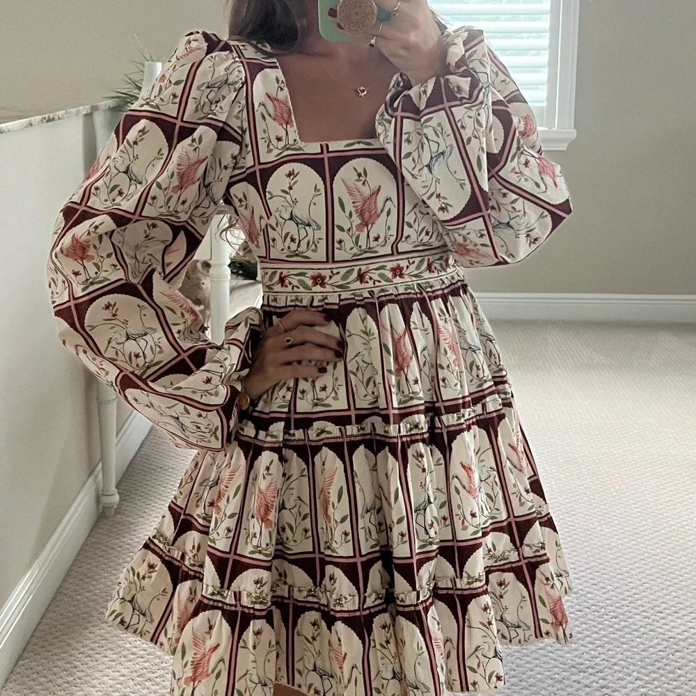 AGUA BY AGUA BENDITA Avena Garza floral-print cotton-poplin mini dress - Picture 5 of 6